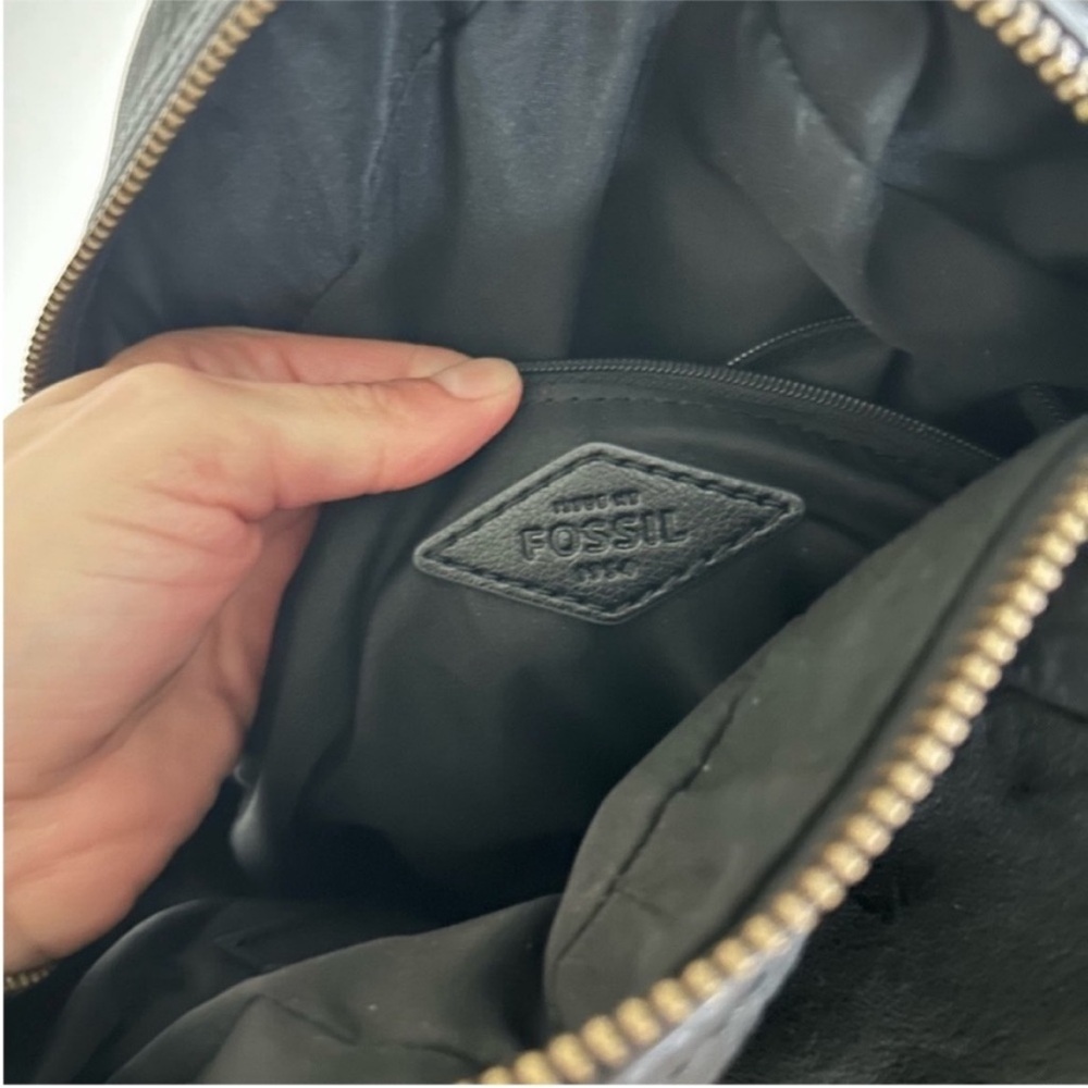 Fossil Black Leather Small Backpack - Euc - image 6
